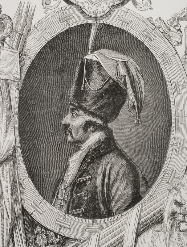 Dagobert Sigmund von Wurmser (1724-1797). Austrian field marshal during the French Revolutionary Wars. Portrait. Engraving. ""History of the French Revolution"". Volume I, part 2, 1879.