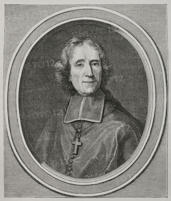 Francois Fenelon (Francois de Salignac de La Mothe-Fenelon) (1651-1715). French prelate, theologian and writer. Archbishop of Cambrai in 1695. He was tutor to Louis, Dauphin of France (1682-1712), Duke of Burgundy. Portrait. Engraving by Huyot after a painting by Joseph Vivien (1657-1735), engraved by Benoît Audran (1661-1721), 1714. XVIIme siecle: lettres, sciences et arts, France 1590-1700 (17th century: letters, sciences and arts), by Paul Lacroix. Published in Paris by Librairie de Firmin-Didot et Cie, 1882.