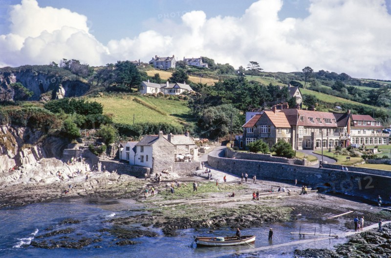 Mill House tea rooms, Lee Bay hotel, Lee Bay, Ilfracombe, North Devon, England UK autumn 1968.