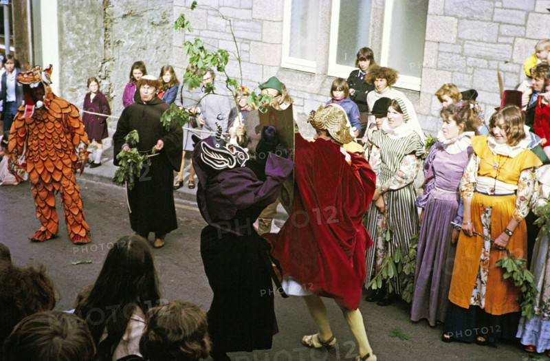 Flora Day, Hal-al-Tow ceremony, Helston, Cornwall, England, UK 1973.