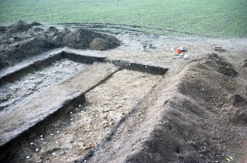 Archaeological excavation of neolithic causewayed enclosure, Great Wilbrahim, Cambridgeshire, England, UK 1976.