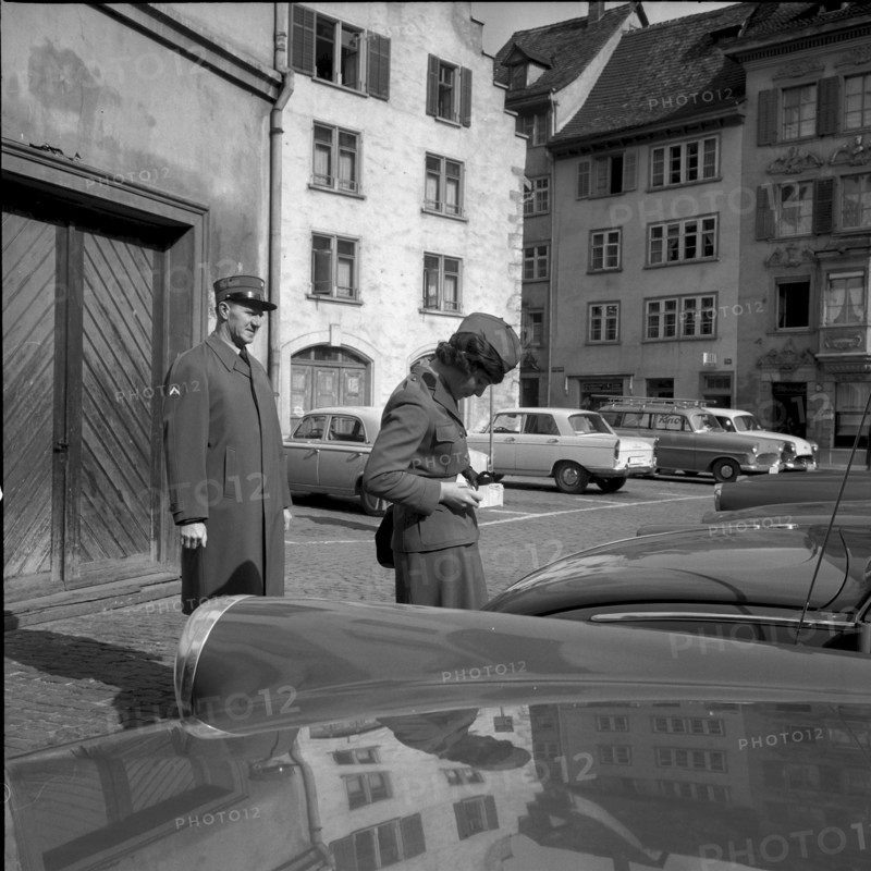 Police assistant at work, Schaffhausen 1962