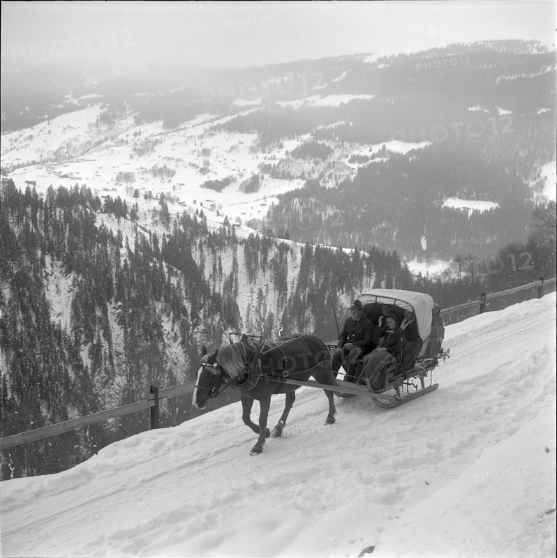 Post sleigh in the Grisons 1953