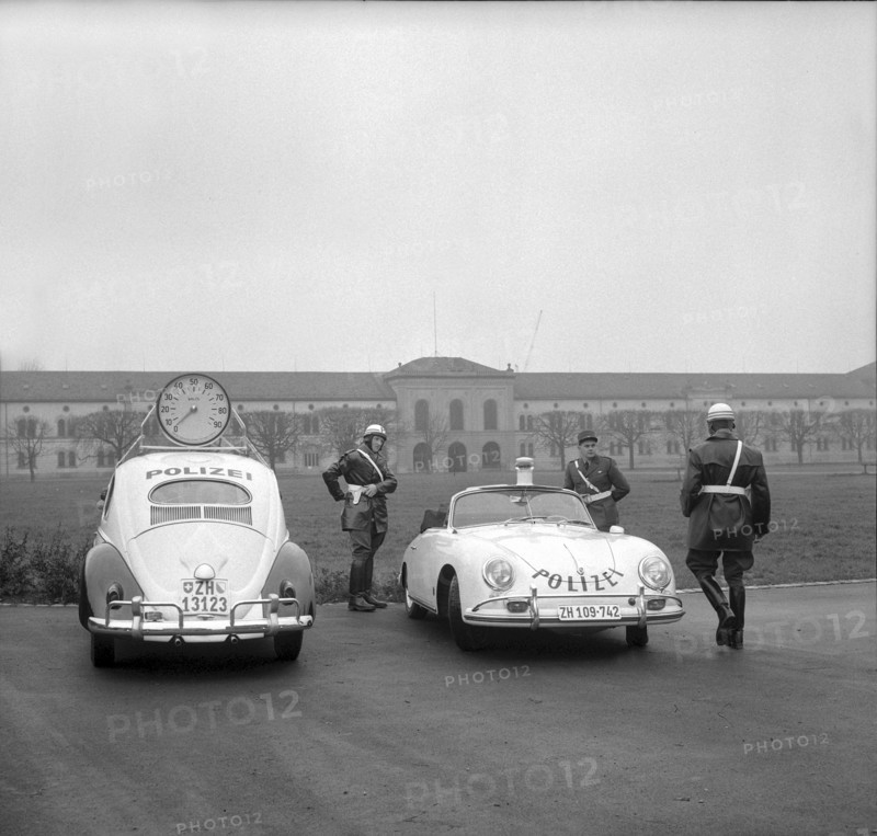 Cantonal police Zurich 1958 VW Kafer and Porsche