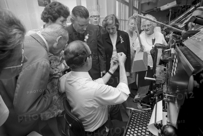 Swiss expatriate meeting, tour of the Ringier AG printers in Zofingen, 1970