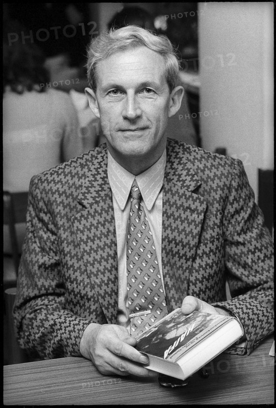 Former hostage Walter Jost with his book Rufzeichen Haifa"". Zurich 1972