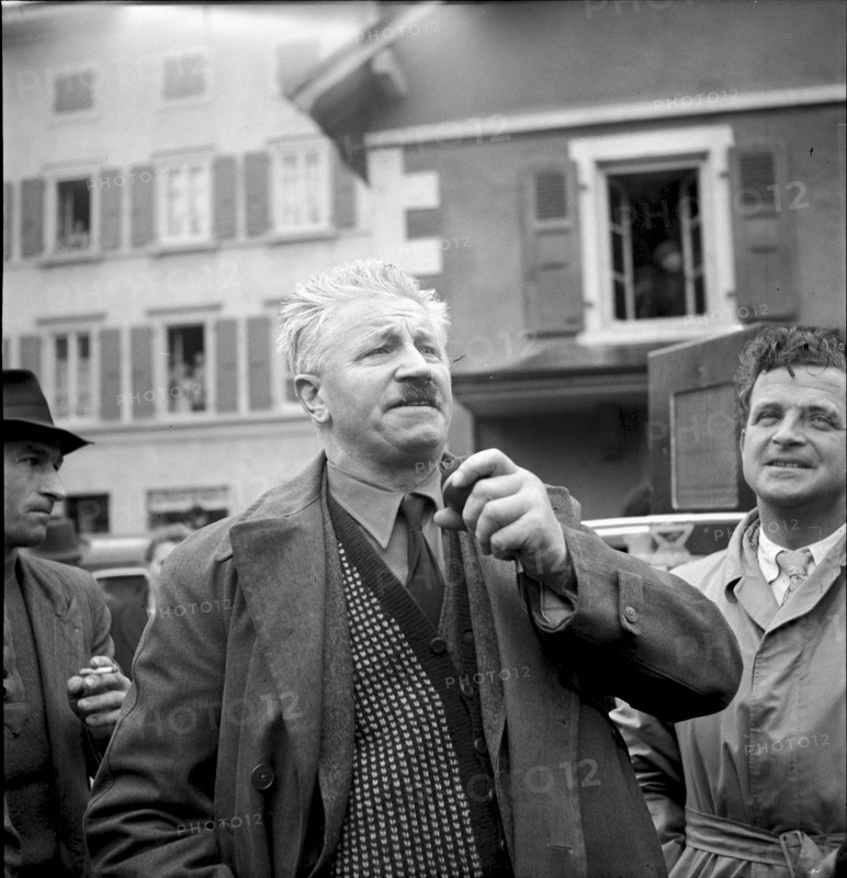 Farmers protest against penalisation of participants to the Milk Strike in the French speaking part of Switzerland 1951