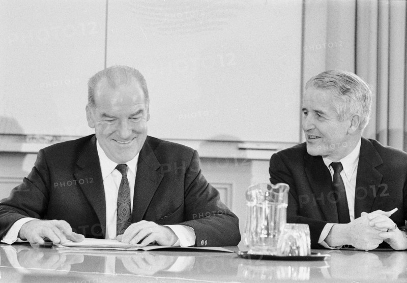Federal Councillor Rudolf Gnagi and Johann Jakob Vischer, chairman of the joint chiefs of staff 1972