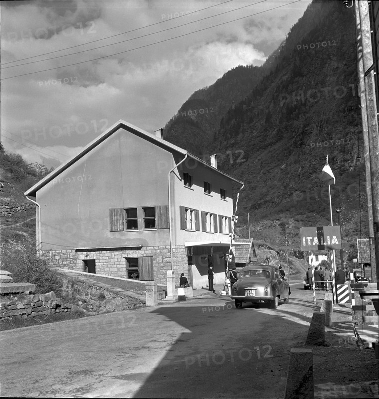 Swiss - Italian border, Simplon pass road, 1952