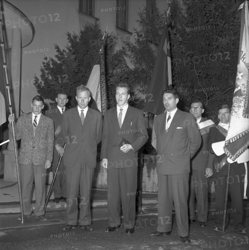 Farewell party for the first Swiss lay missionaries in Immensee 1958