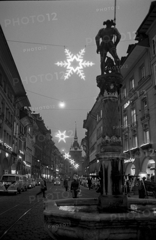 Christmas lighting in Berne 1964