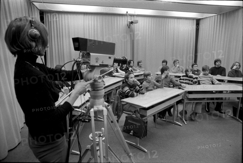 Secondary school with television camera, Sacconex 1971