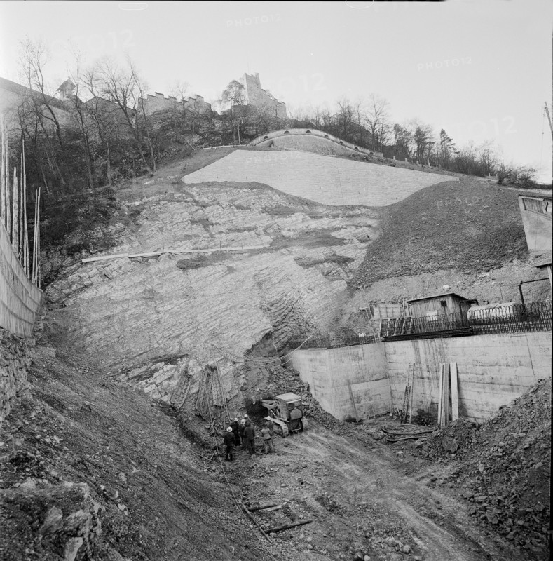 Schlossberg tunnel Baden under construction 1959
