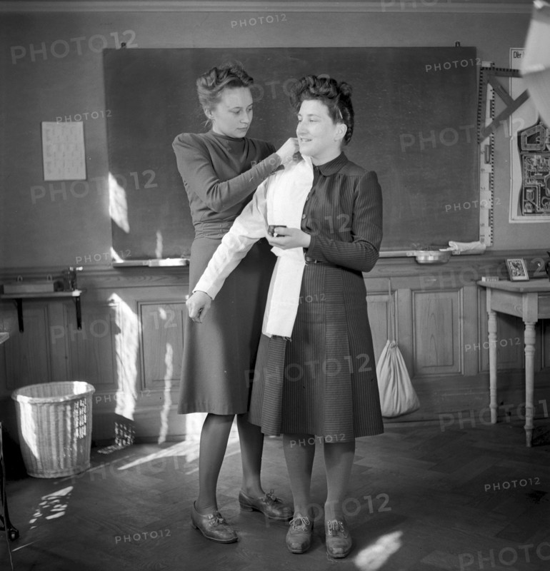 Fitting at Swiss women's technical college, Zurich 1945