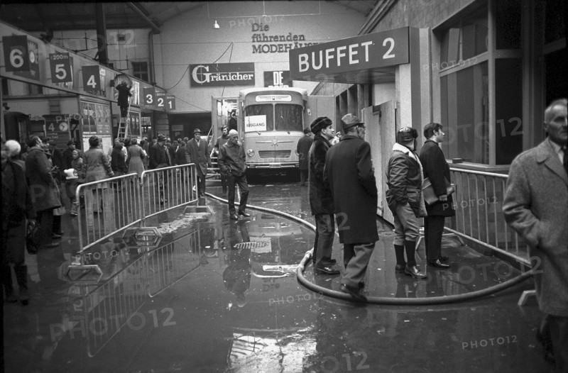 Lucerne main railway station on fire, 1971