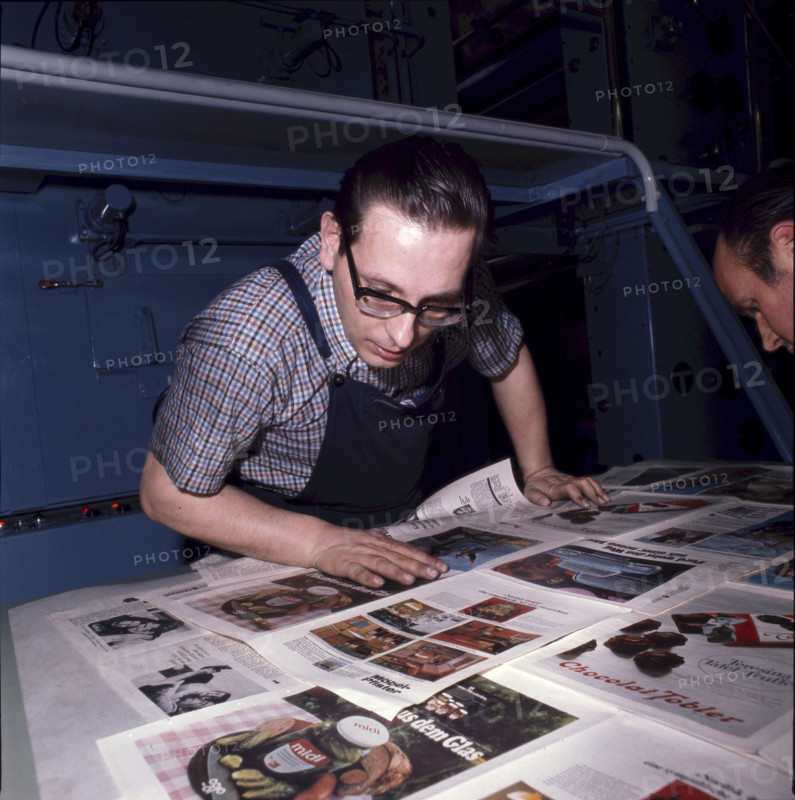 Offset rotary press for the SonntagsBlick, 1969