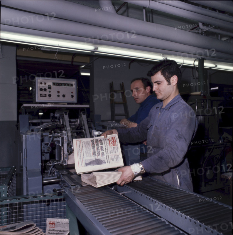 Offset rotary press for the SonntagsBlick, 1969