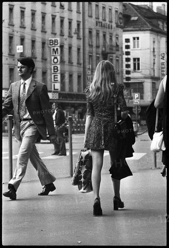 Mini fashion, Bahnhofstrasse in Zurich 1972