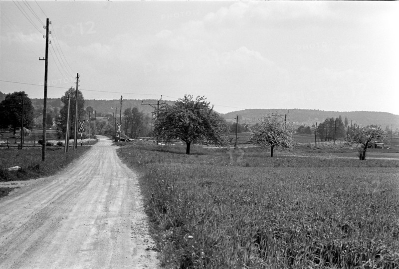 Unguarded railroad crossing near Bassersdorf 1965