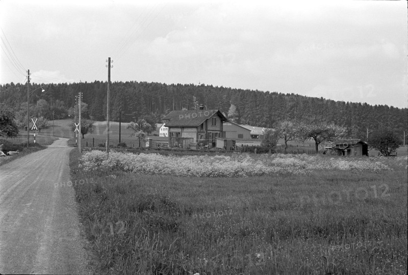 Unguarded railroad crossing near Bassersdorf 1965