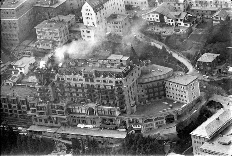 Fire at Badrutt's Palace Hotel in St. Moritz 1967