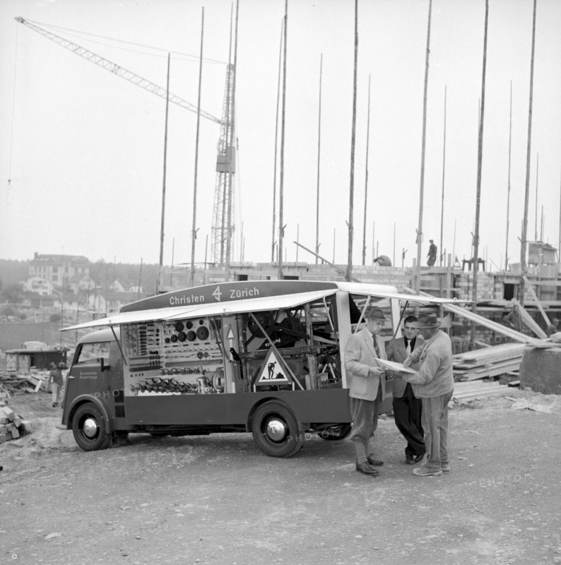Selling van of a ironmonger, property market, 1953