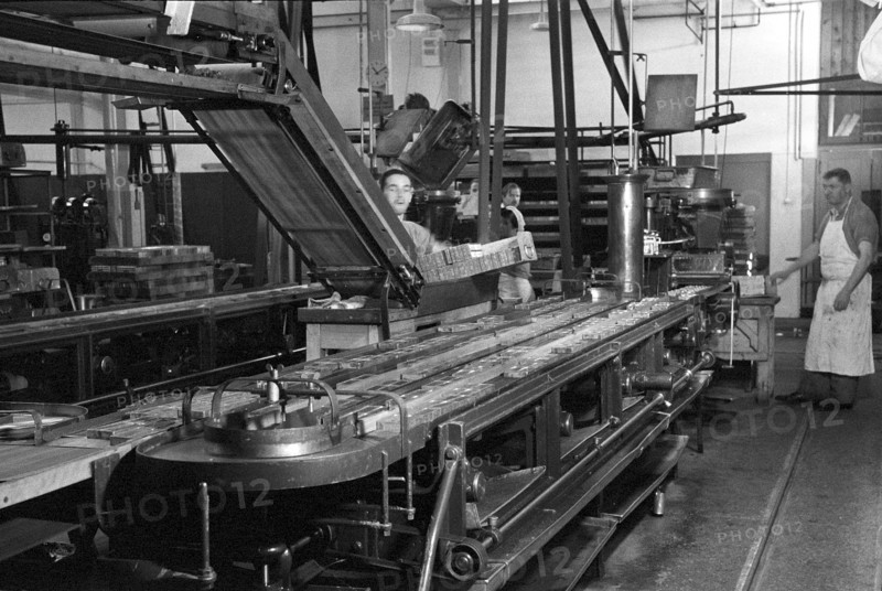 Workers in chocolate factory Suchard in Serrieres, 1942