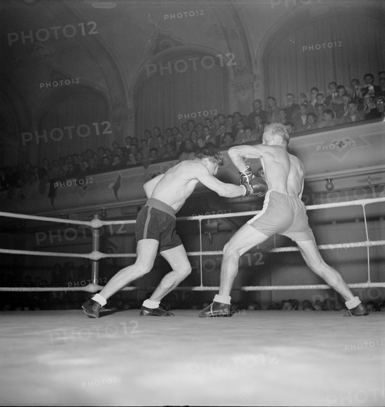 Boxing event at Zurich Stadthalle 1949: Gehring vs Lemeunier