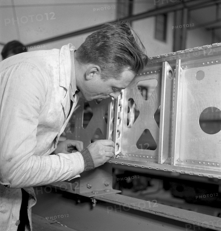 Technical college for airplane technicians at Dornier company in Altenrhein, 1942