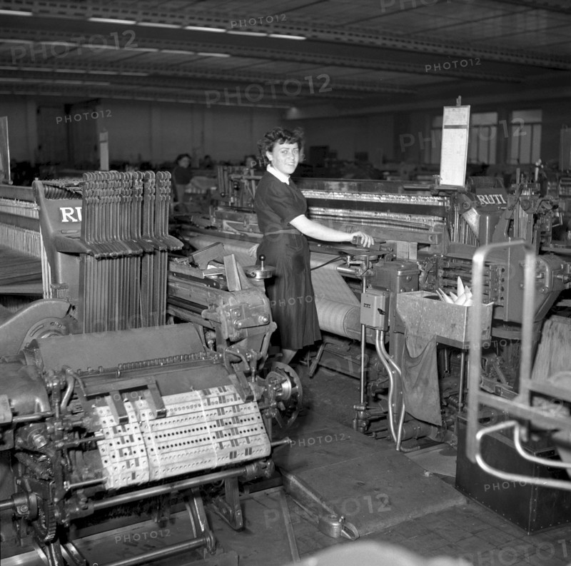 Hatzingen GL, Hefti textile weaving mill, 1950