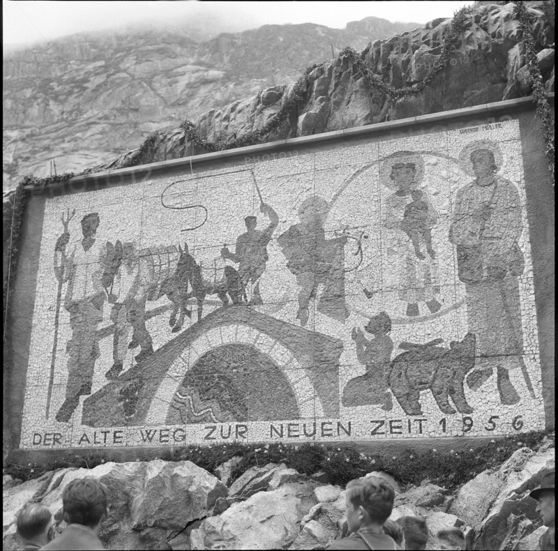 Schollenen ravine, formal opening of the new built bridge, 1956