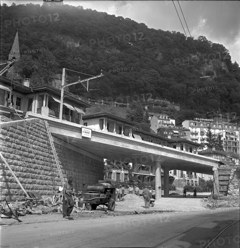 Simplon road extension in Villeneuve VD 1952
