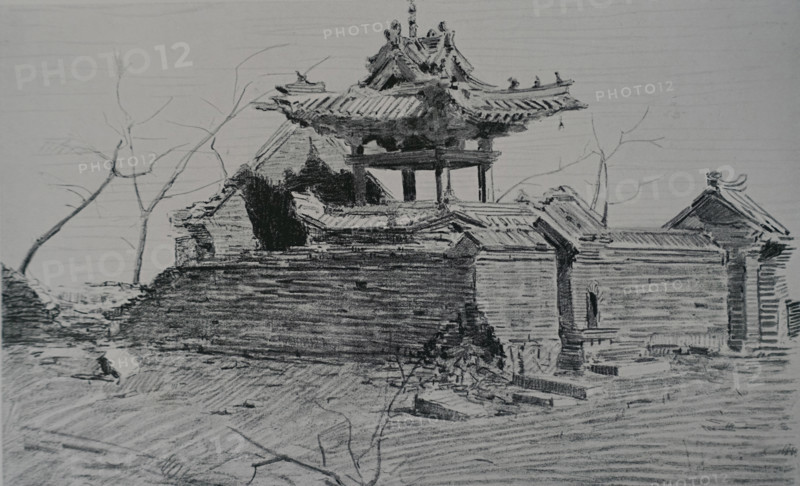 A shrine (prayer house) near Mukden, destroyed by Japanese shells Vitaly Tikhov (1876-1939)