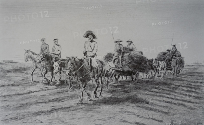 Transportation of fodder on carts Vitaly Tikhov (1876-1939)