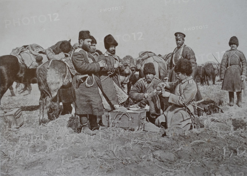 At a halt during the retreat Orenburg Cossacks Photo by Martynov