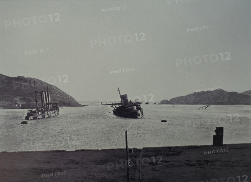 View of Russian battleships after the bombardment Photograph by Lieutenant Kondrashov