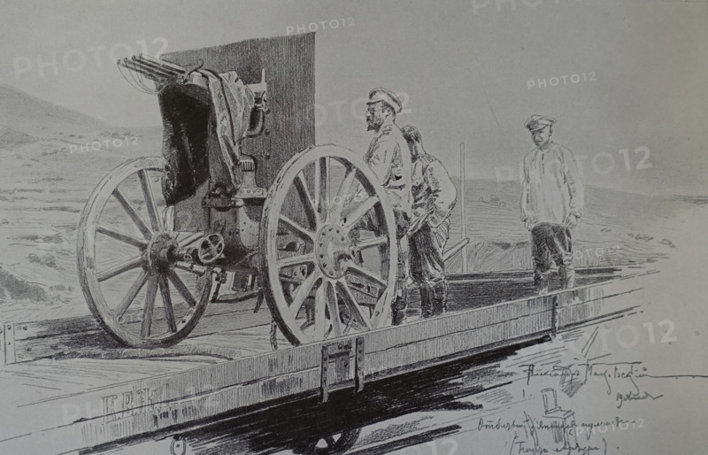 Machine gun captured from the Japanese in Port Arthur Alexander Vladimirovich Makovsky (1869-1924)