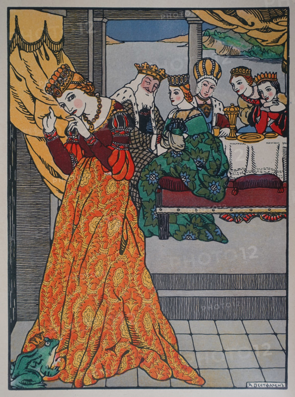 Illustration from book ""The Tale of the Frog Prince"" 1914 Drawing by AK Westfalen