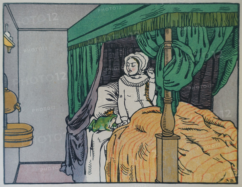 Illustration from book ""The Tale of the Frog Prince"" 1914 Drawing by AK Westfalen