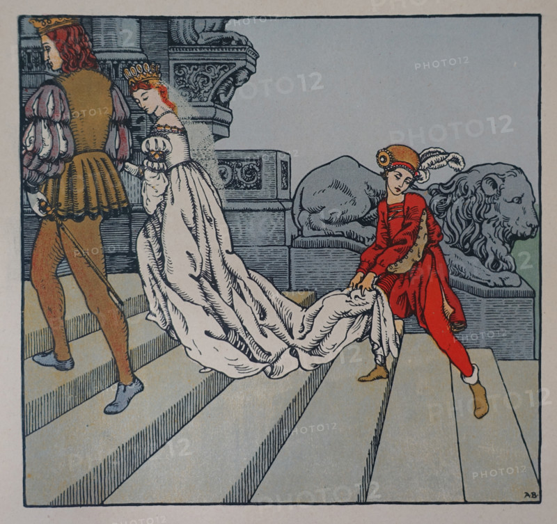 Illustration from book ""The Tale of the Frog Prince"" 1914 Drawing by AK Westfalen