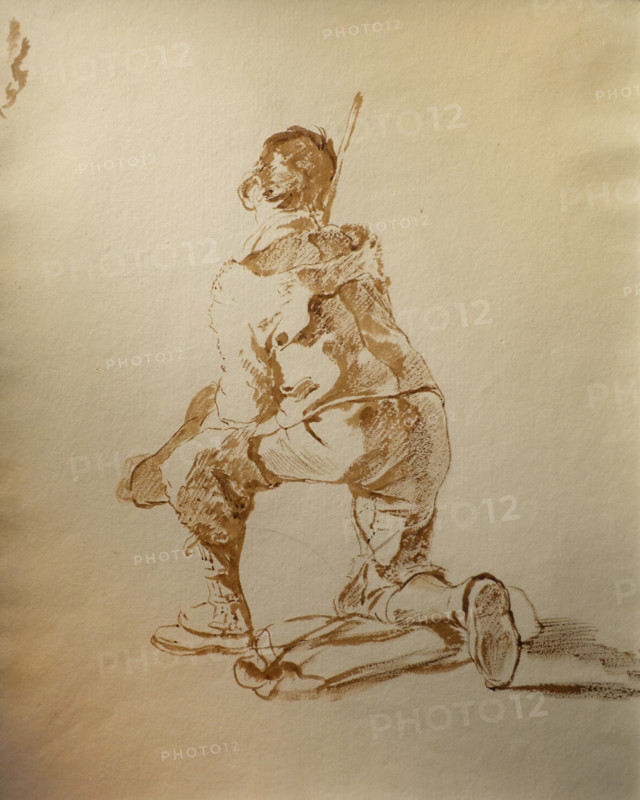 Pilgrim kneeling (from the back) Late 1820s Bryullov Karl Pavlovich (1799-1852) Italian album