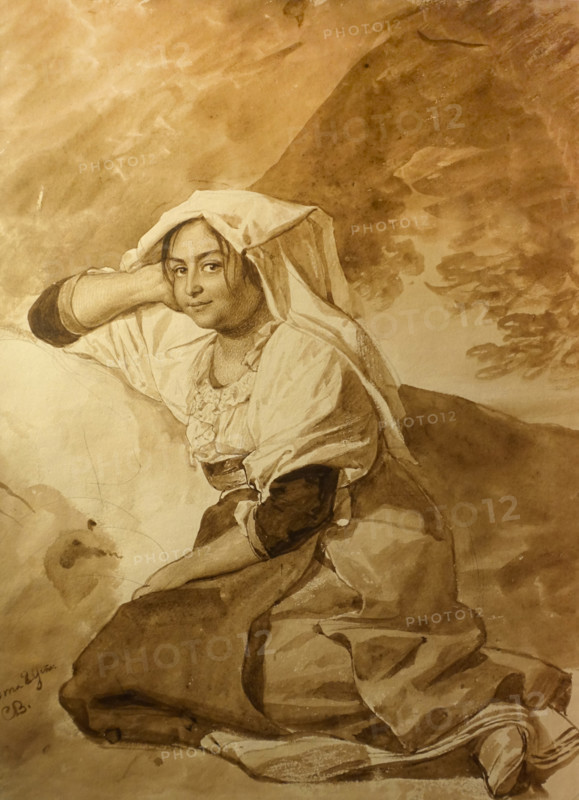Italian woman from Palestrina 1829 Bryullov Karl Pavlovich (1799-1852) Italian album
