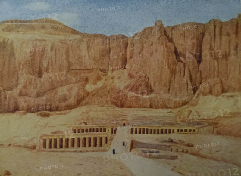 Temple of Queen Hatasu in Deir El-Bahari Illustration from the book ""In the Land of Amon-Ra Essays on Egypt""