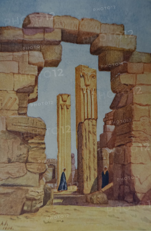 Columns in the Temple of Amun at Karnak Illustration from the book ""In the Land of Amon-Ra Essays on Egypt""  1911