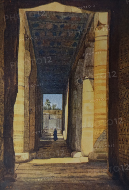 Interior of the temple of Pharaoh Seti I (1294-1279) in Abydos Illustration from the book ""In the Land of Amon-Ra Essays on Egypt"" Author AN Lvov  1911