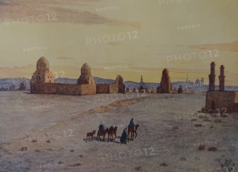 Mausoleums of the caliphs Illustration from the book ""In the Land of Amon-Ra Essays on Egypt"" Author AN Lvov 1911