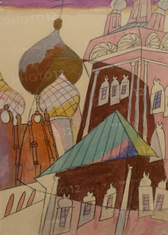 Church Novodevichy Convent 1916-1917 Aristarkh Lentulov (1882-1943) Watercolor