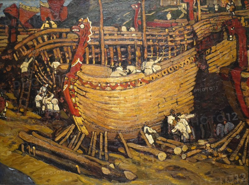 Building the Ships 1903 Roerich Nicholas Konstantinovich (1874-1947)