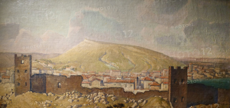 View of Theodosia with the Ruins of the Genoese Fortress, from the Quarantine 1912 Polenov Vasily Dmitrievich (1844-1927)