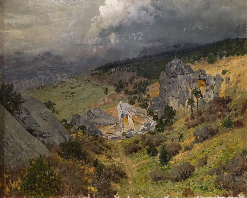 In the Crimean Mountains Study 1886  Isaac Ilyich Levitan (1860-1900) Oil on canvas